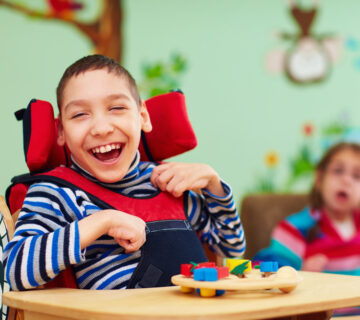 Cheerful boy disability rehabilitation center kids  360x320